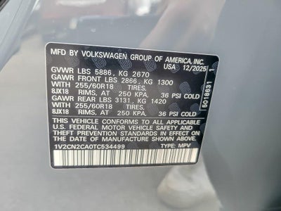 2026 Volkswagen Atlas 2.0T Peak Edition