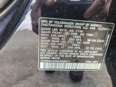 2022 Volkswagen Atlas 3.6L V6 SEL Premium R-Line