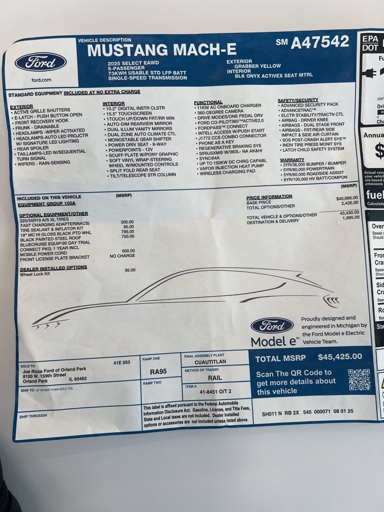 2025 Ford Mustang Mach-E Select AWD